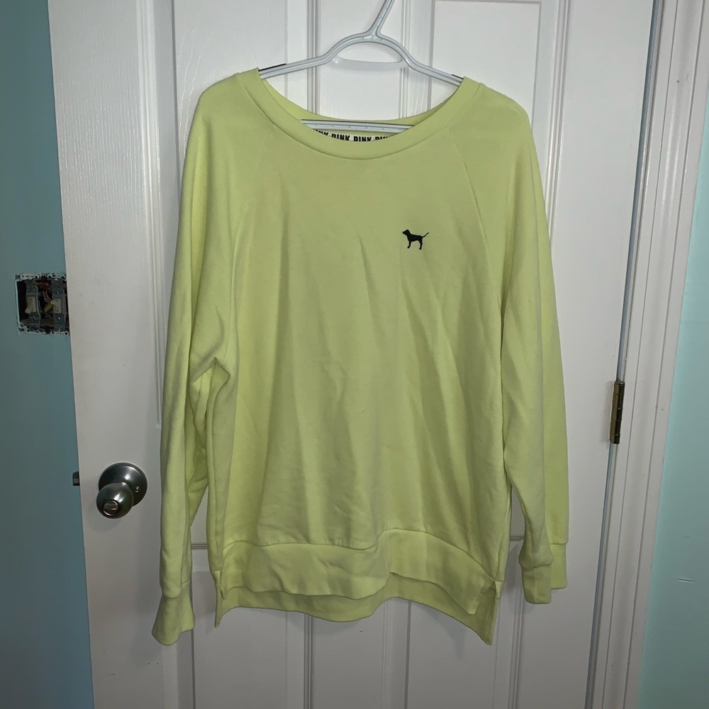 VS PINK Yellow Legging Crew Sweatshirt